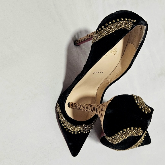 Bengali 120 Christian Louboutin Velvet Pony Leopard - Picture 7 of 11